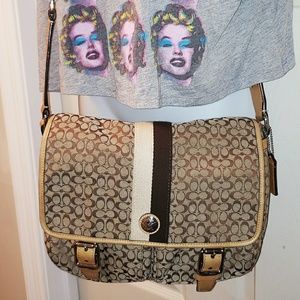 Coach Canvas Leather Signature Crossbody Messenger
